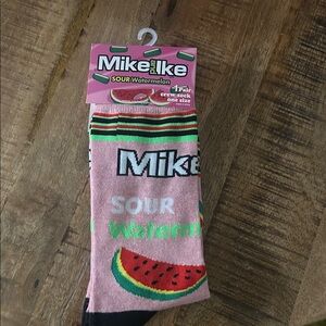 Mike and Ike Sour Watermelon Crew Socks